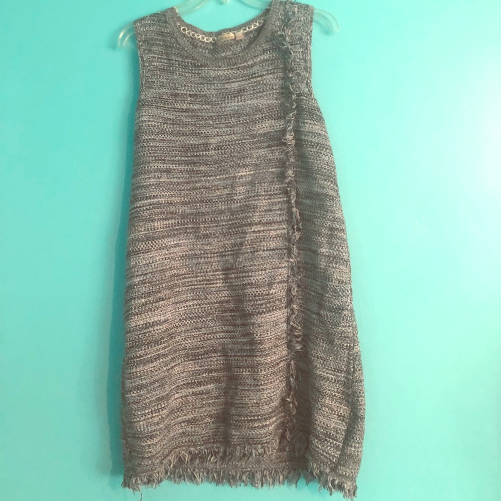 White, Black & Blue Knit Dress